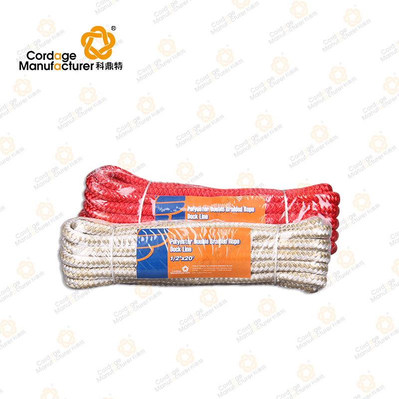 Wholesale Hot Selling Brown White Half Polyester Double Braided Rope-dock Line