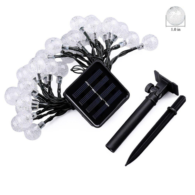 8 Modes Solar String Lights Outdoor Crystal Globe Lights Waterproof for Garden Decoration Solar Patio Lights