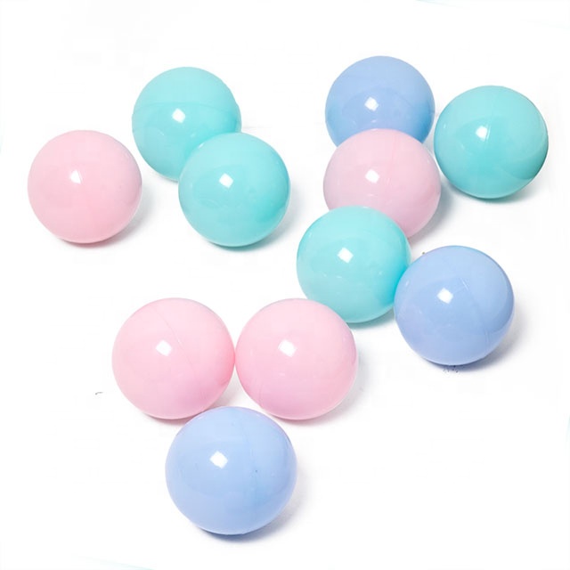BPA-free phthalic acid material macaron color indoor soft plastic game ball diameter 8cm pressure-resistant net bag marine ball