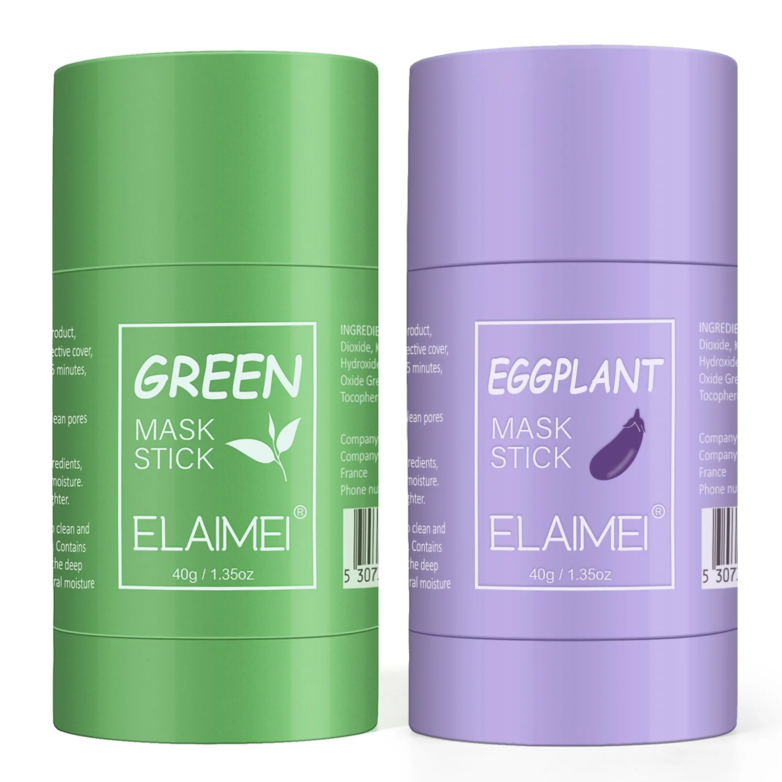 ELAIMEI Face Skin Care Green Mask Stick Whitening Cream Refreshing Facial Mud Moisturizing Cream Oil Control Clean Pores Mask