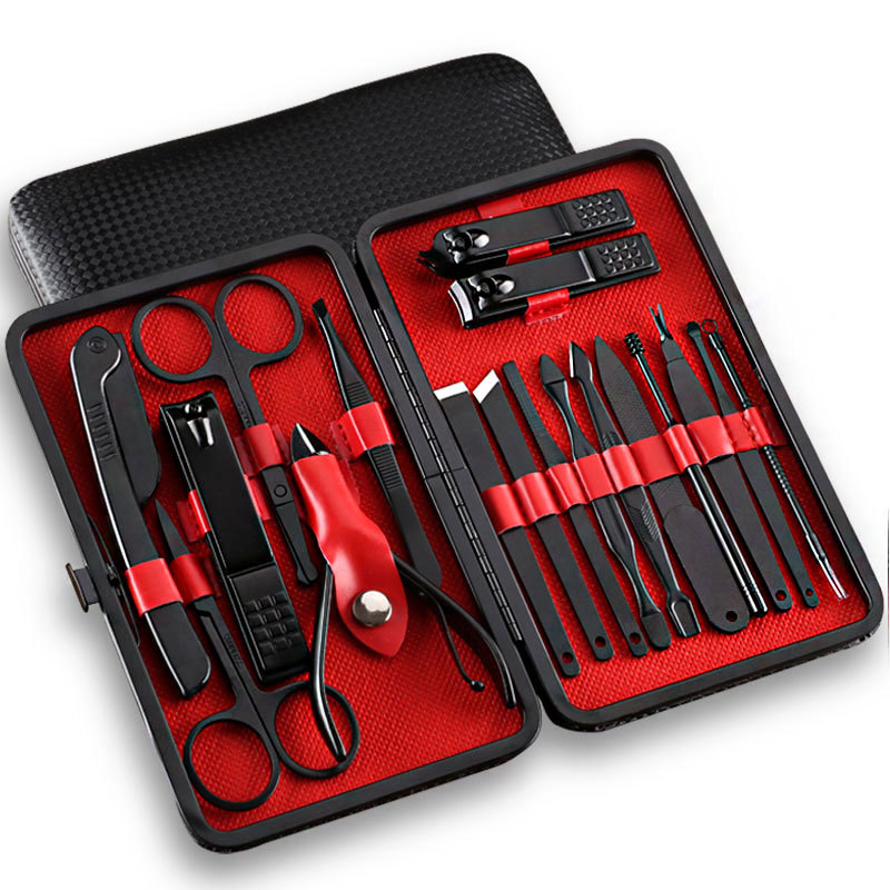 Winstar Pedicure Tools 18 Piece Nail Cutter Kit Manicure Set Dead Skin Remover Kit Stainless Steel Feet Care Tool