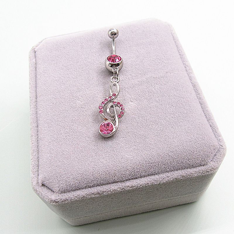 Wholesale titanium surgical steel sexy music design Navel Piercing women belly button rings body piercing jewelry