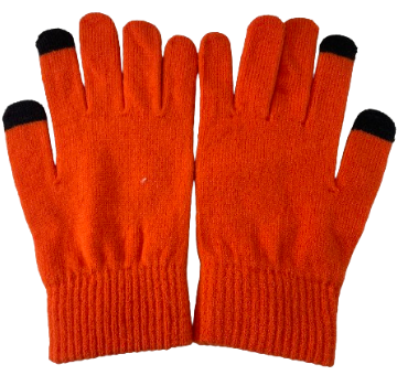 2024 New Autumn Winter Outdoor Touch Screen Ribbed Cuff Black White Knitted Men Women Woven Five Split Fingers Warm Hand Gloves