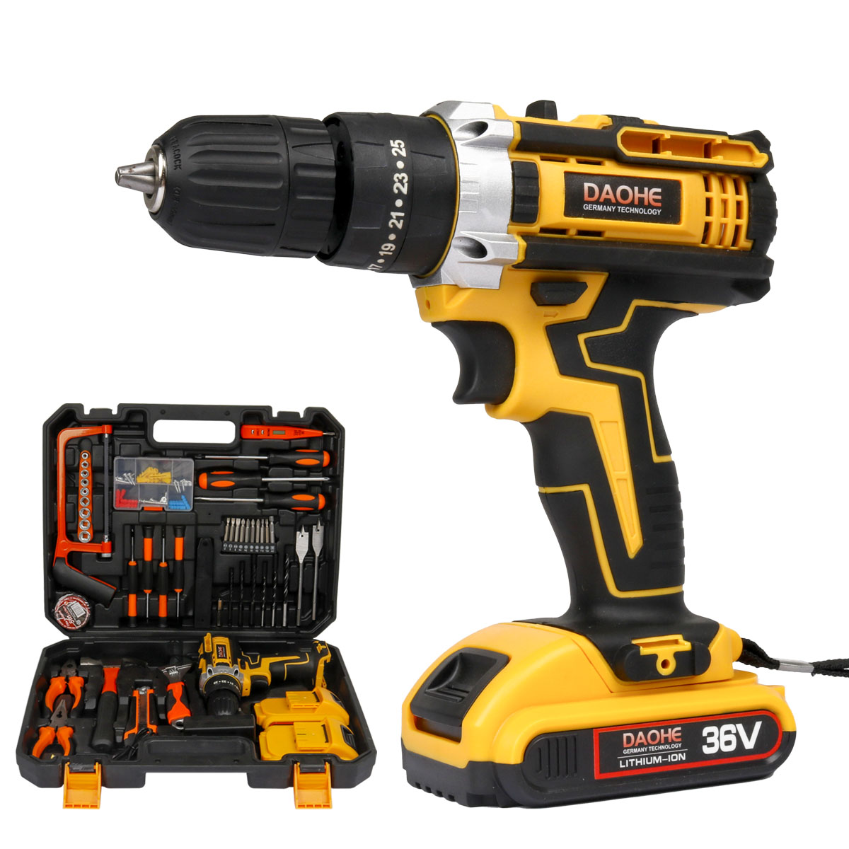 Combination Tool Set Portable Cordless Drill Wireless Lithium Electric Impact Drills Rechargeable Battery Power Screwdriver Kits