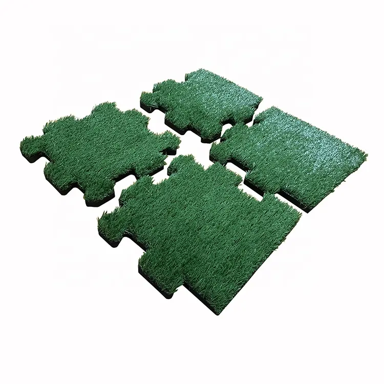 8 years warranty highly durable modular artificial grass tiles professional indoor sports foam interlocking grass floor tiles