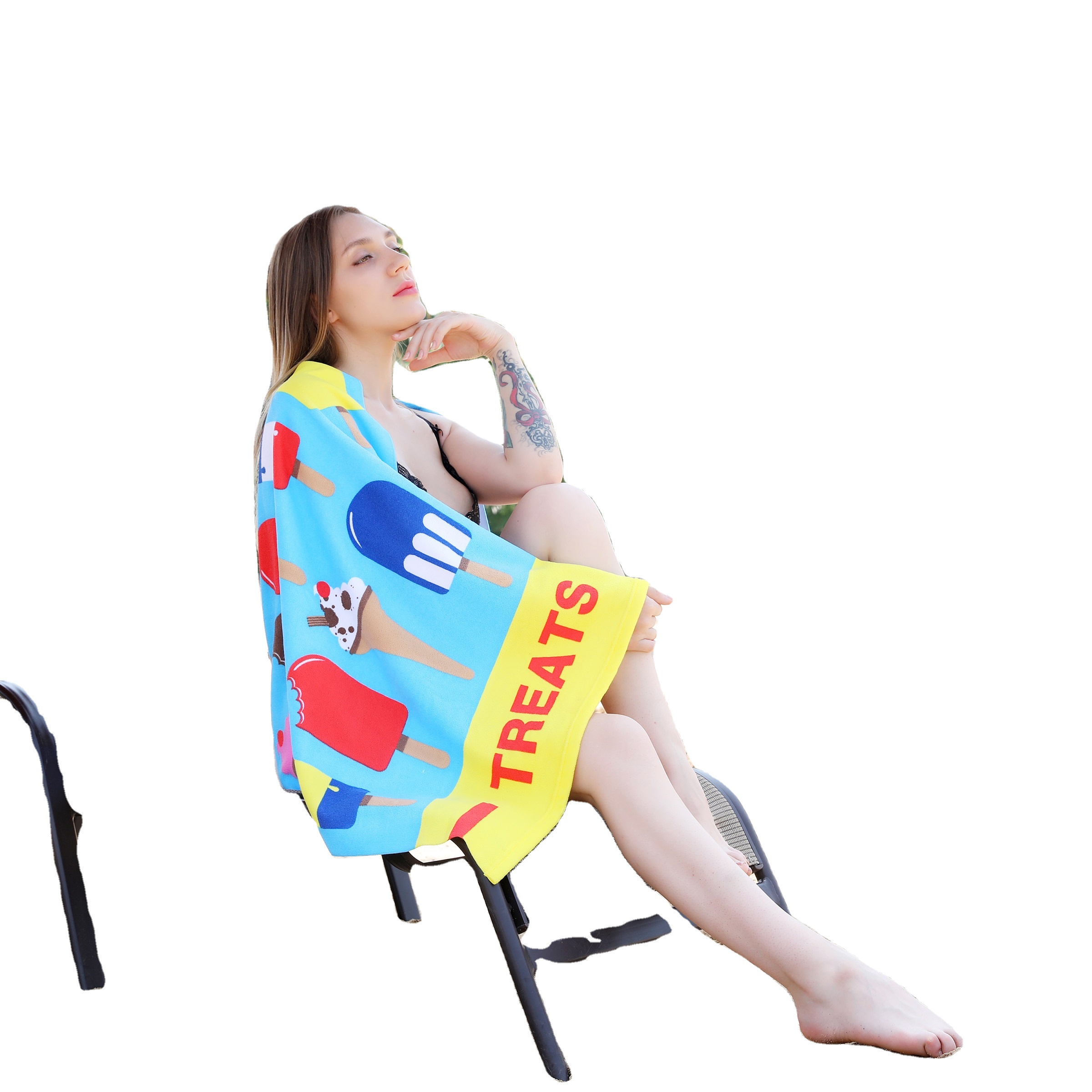 Wholesale microfiber gym beach towel custom micro fiber beach round cotton fabric bath printed pattern towel