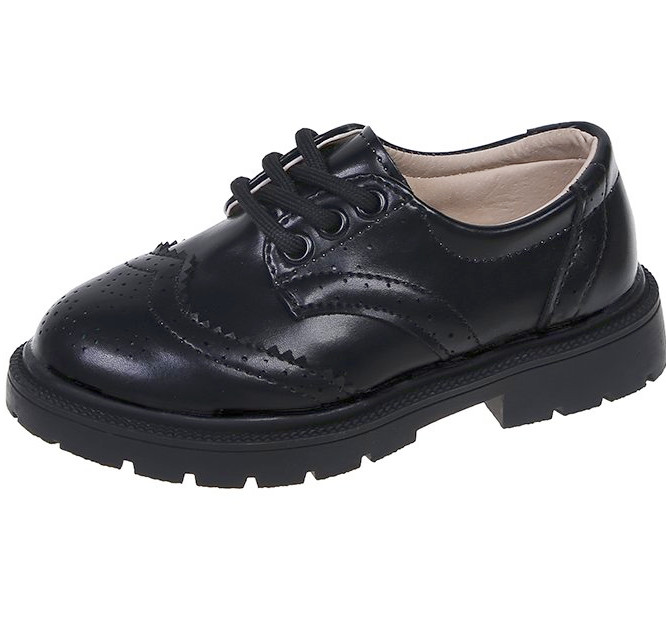 Classic High Quality Children Dress Shoes Boy Girl Black leather School Shoes