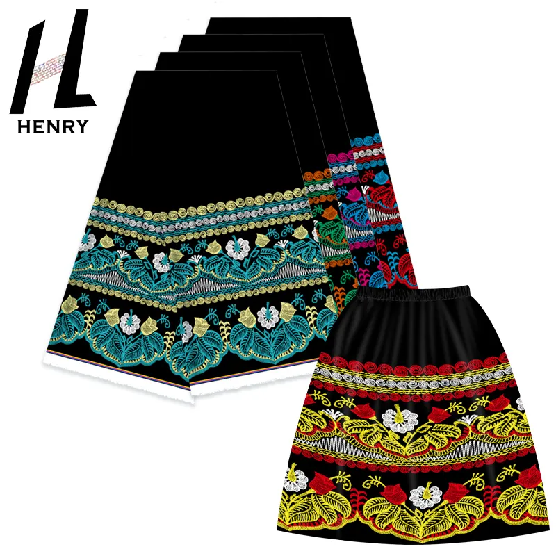 Henry Popular Fashion High Quality Printed Guam Style Floral Polyester Fabric For Skirt By Yard