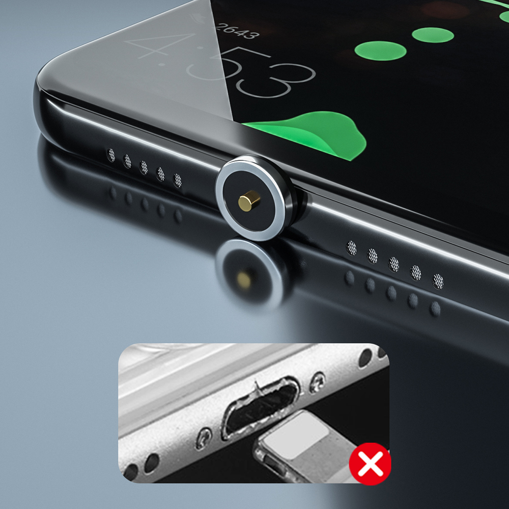 Горячая продажа низкая цена 540 вращающийся Usb Магнитный зарядный кабель Быстрая зарядка 3в1 USB кабель для сотового телефона
