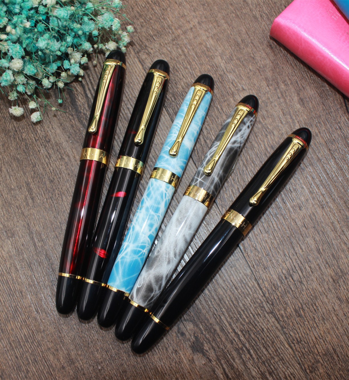 Горячая продажа Новая Авторучка Jinhao X450 черная средняя перо золотая Отделка Подарочная чернильная ручка