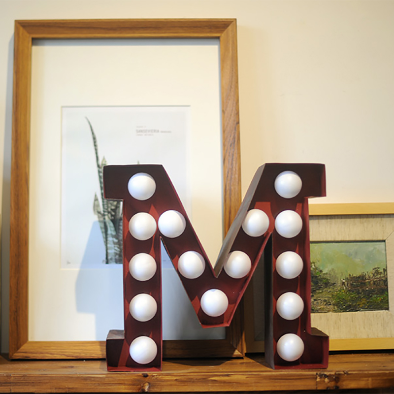 American style door head design custom personalized light bulb word retro luminous advertising sign led marquee letters sign