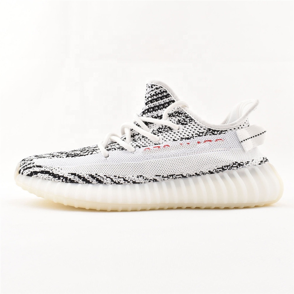 Original 350 V2 Cost-effective Version Simulation Popcorn Combination Bottom Breathable Elastic Knit Couple Yeezy Running Shoes