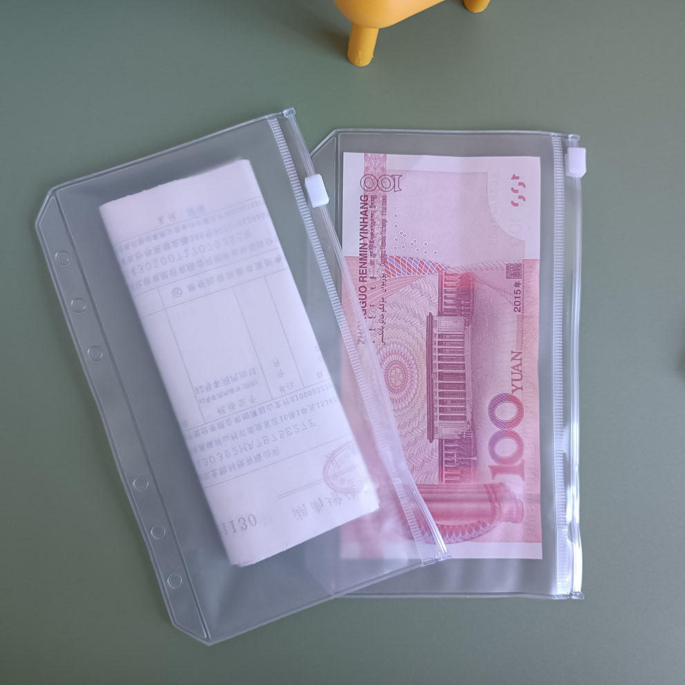 Оптовая продажа, в наличии, водонепроницаемый пластиковый конверт с застежкой-молнией для денег и денег, карманный конверт для денег для бюджетной системы