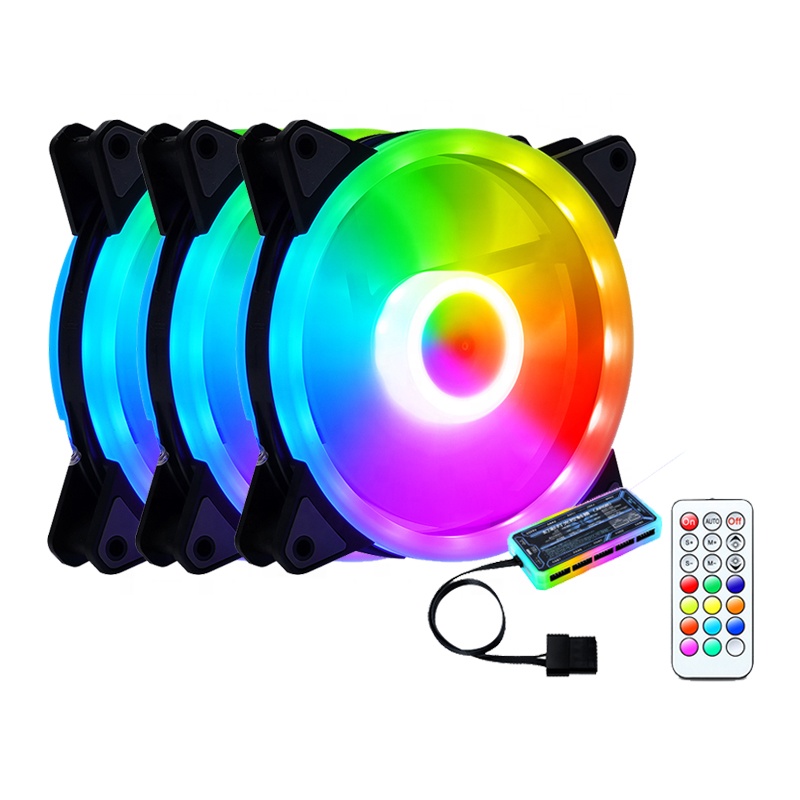 Готов к отправке 12 см управление rgb Изменение цвета Светодиодная симфония охлаждение бесшумный Компьютерный Вентилятор