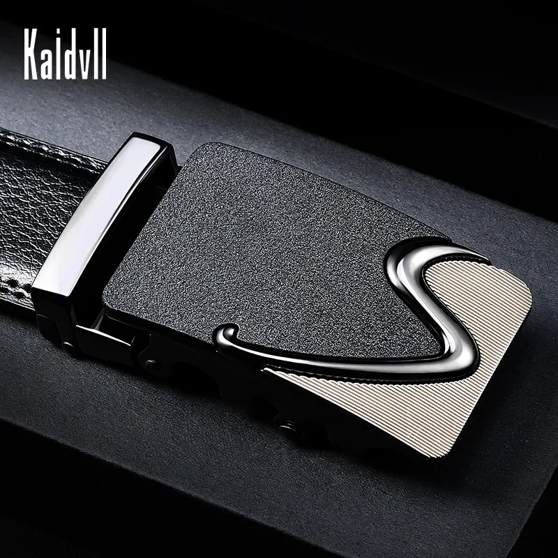 Factory Custom Belts Gift Set Metal Buckle Black Design Genuine Leather Belts For Men