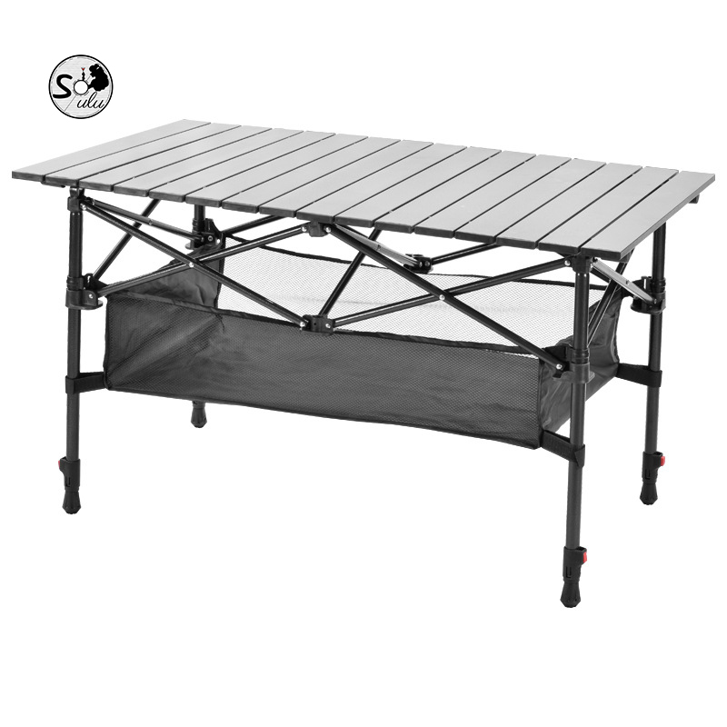 Outdoor Folding Lifting Table Picnic Barbecue Two-speed Adjustable Portable Aluminum Alloy Table