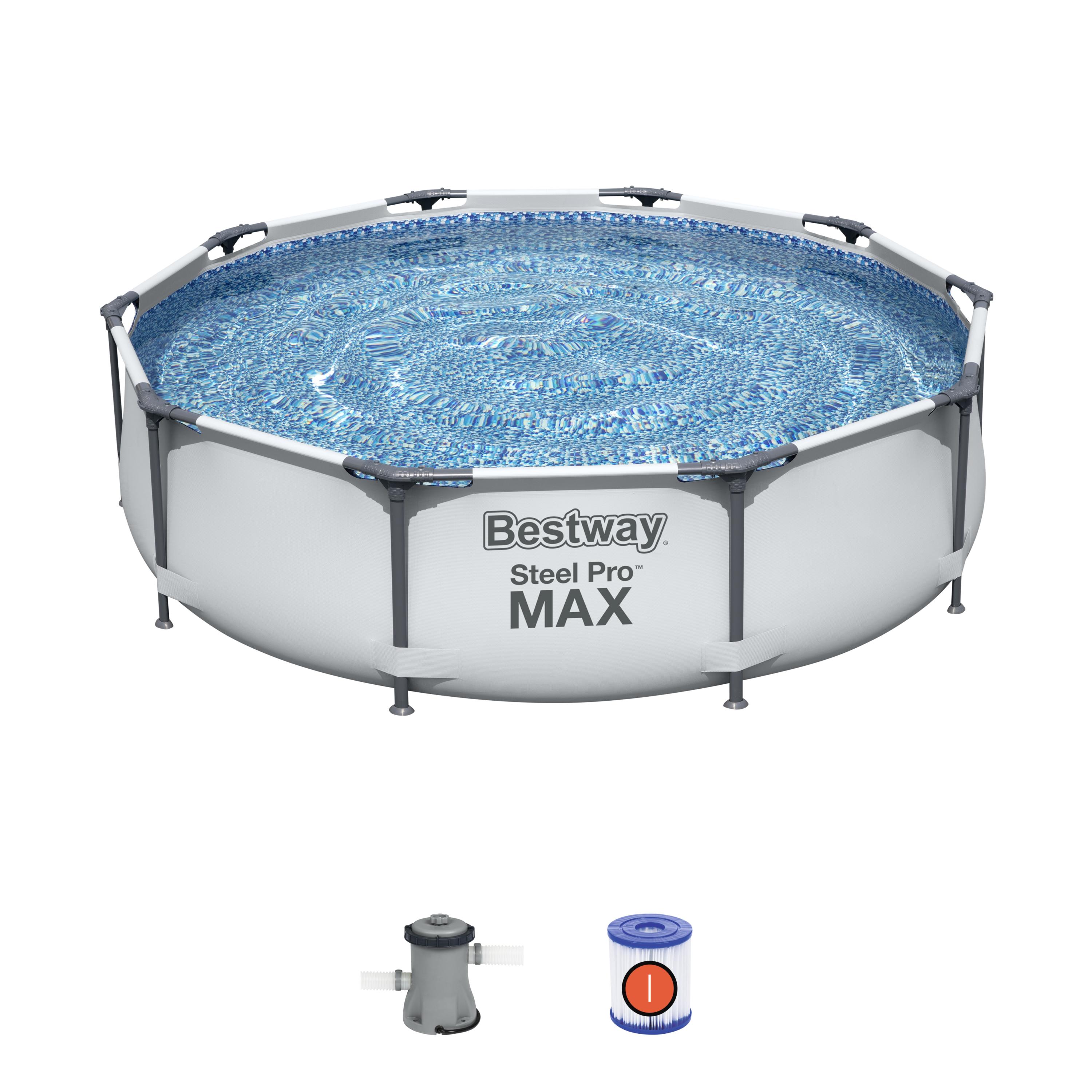 Большой Бассейн Bestway 56408, 3,05 м x 76 см, Круглая стальная рама, бассейн для улицы