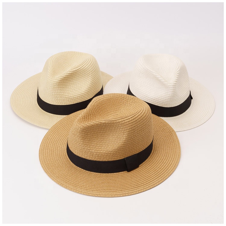 Wholesale Summer Design Sunproof Unisex Paper Fedora Straw Hats for Men Women