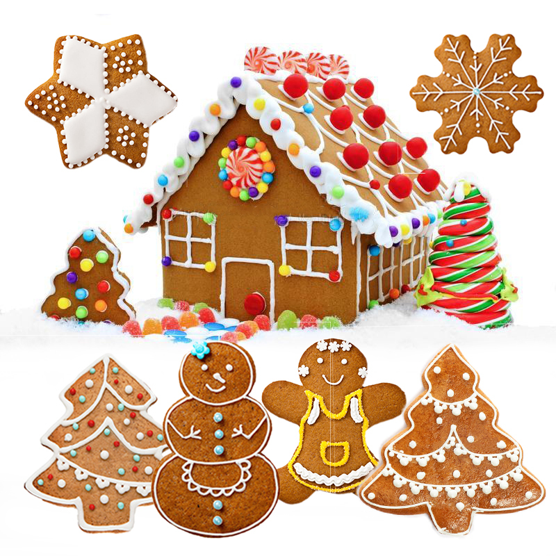 Wholesale Gift box with DIY Christmas gingerbread house cookies lovely ginger flavour biscuit