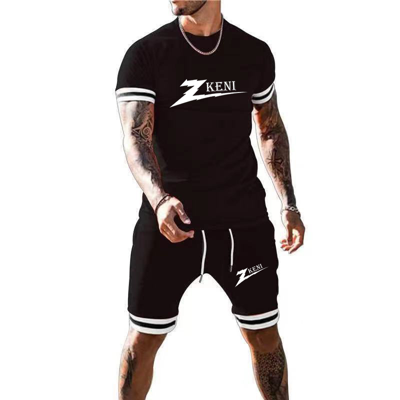 2021 plain color wholesale T-shirt shorts suit men new arrivals tracksuit short set men