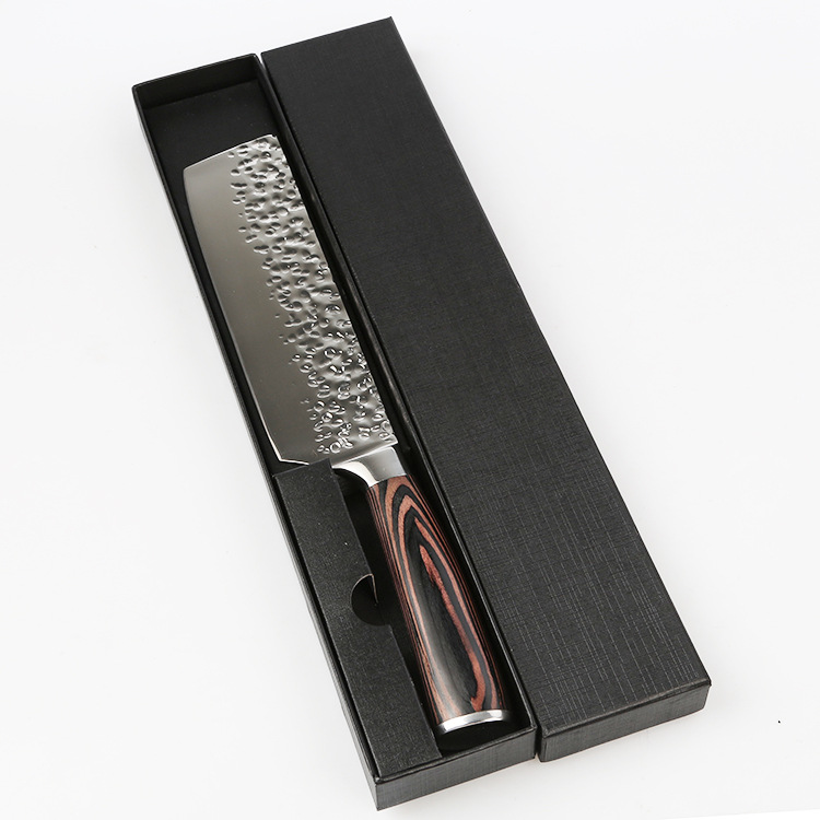 High Quality Stainless Steel Razor Sharp Hammer Blade with Color Wood Handle Chef Knife Professional for Meat Fish Vegetable