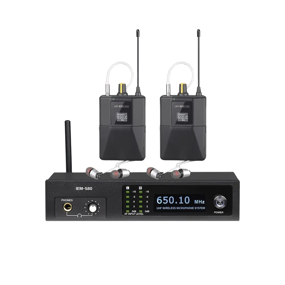BMG-IEM580 Professional UHF 2 channels,160 ft. Operation, wireless in ear monitor system