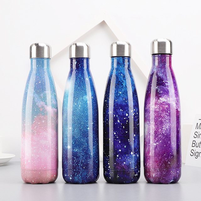 Продвижение Galaxy Pattern 500 мл спортивный термос из нержавеющей стали колы в форме холодной воды изолированная термос