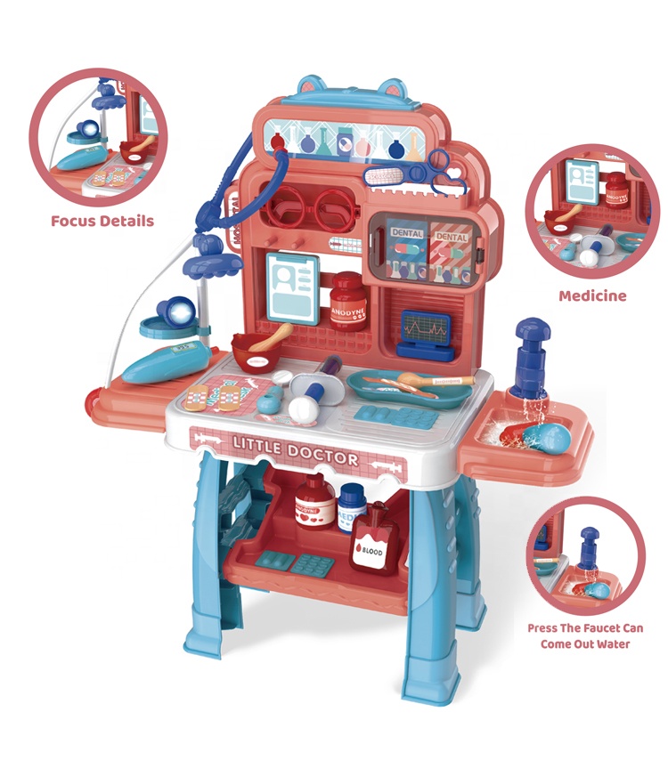 Medical Kit Toys Take Care Health Desk Kids Toys Doctor Nurse with Press Faucet