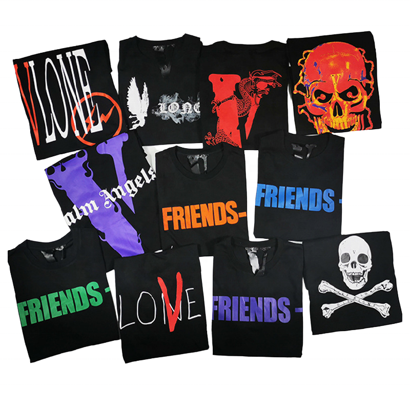 Wholesale Men 100% cotton T-shirt Off v lone friends vlones palms angel shirts