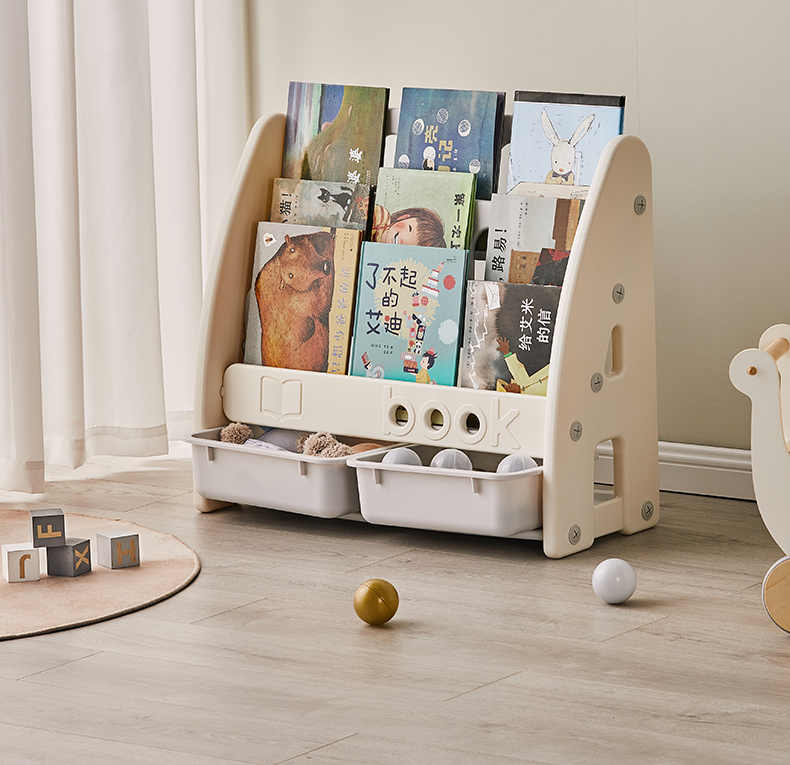 2021 Kid Book Shelf Living Room Kids Portable Book Shelf Study Desk Plastic Storage Racks Books Shelves For Kids Bedrooms