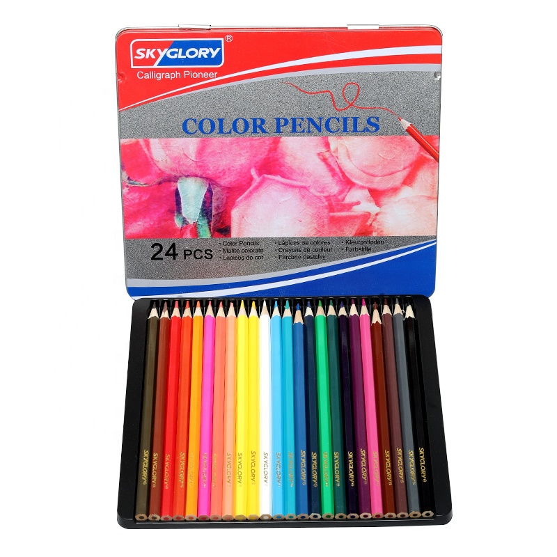 24 Color Pencils Set Kids Private Label Colored Pencils