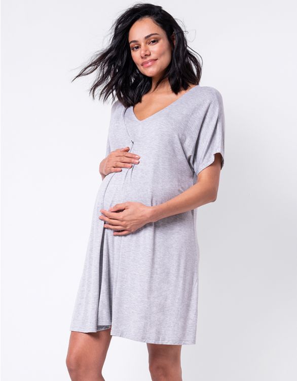 V Neckline Plus Size Nursing Pijamas Oversized Soft Stretch Viscose Maternity Pajamas / Pyjamas Nighties