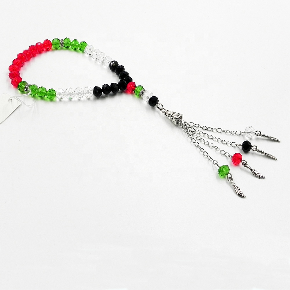 33 бусины молитва Tasbih Spacer мусульманский Кристалл Tasbeeh для браслета
