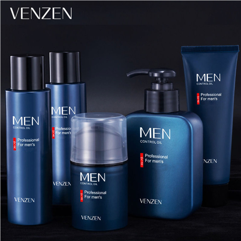 VENZEN мужской уход за кожей Пять шт костюм тонер эссенция молочное масло контроль моющее средство освежающий увлажняющий крем несколько эффектов
