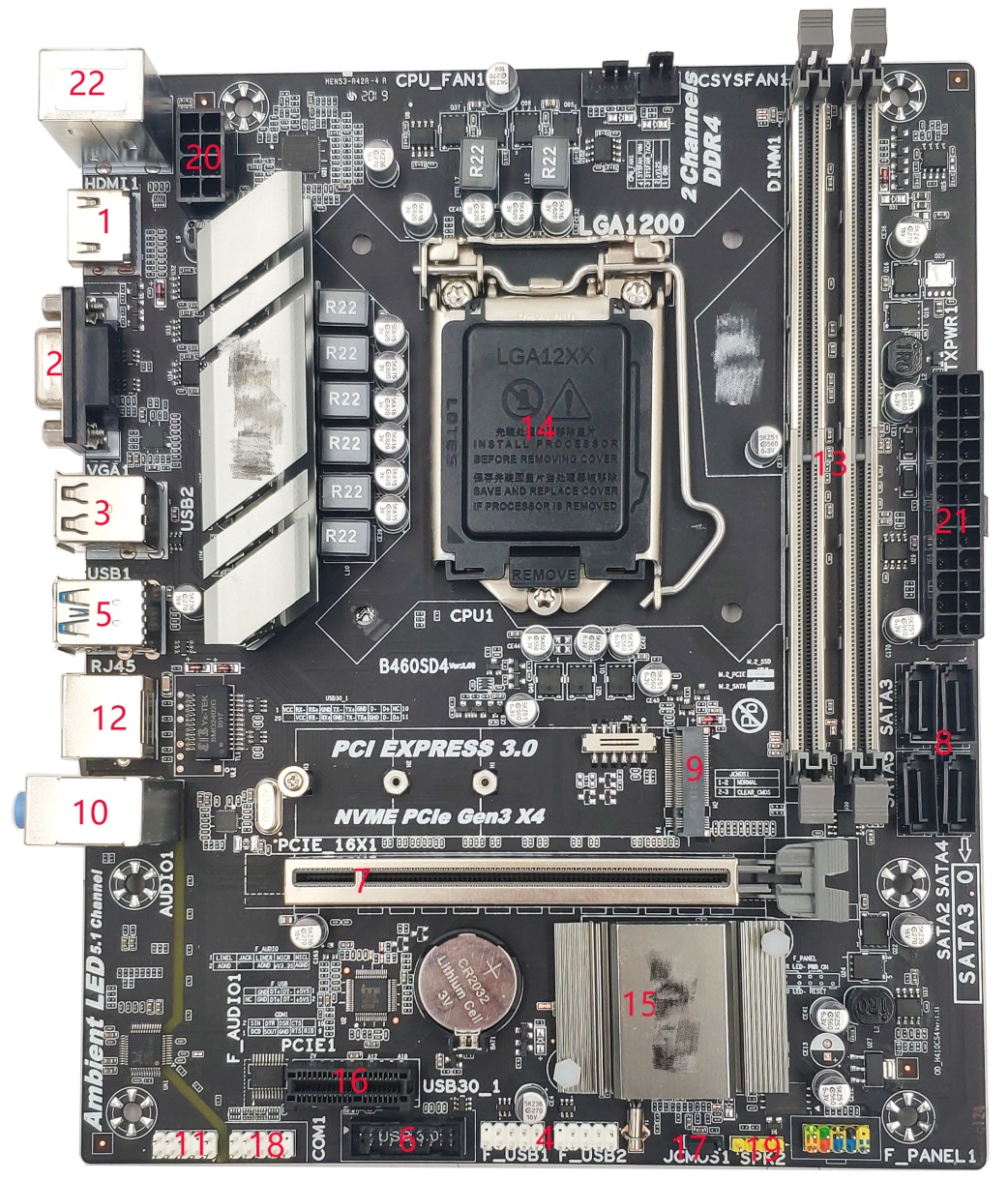 Материнская плата H410 Intel B460 поддерживает LGA1200 Intel 10 gen. Микро-atx архитектура ЦП