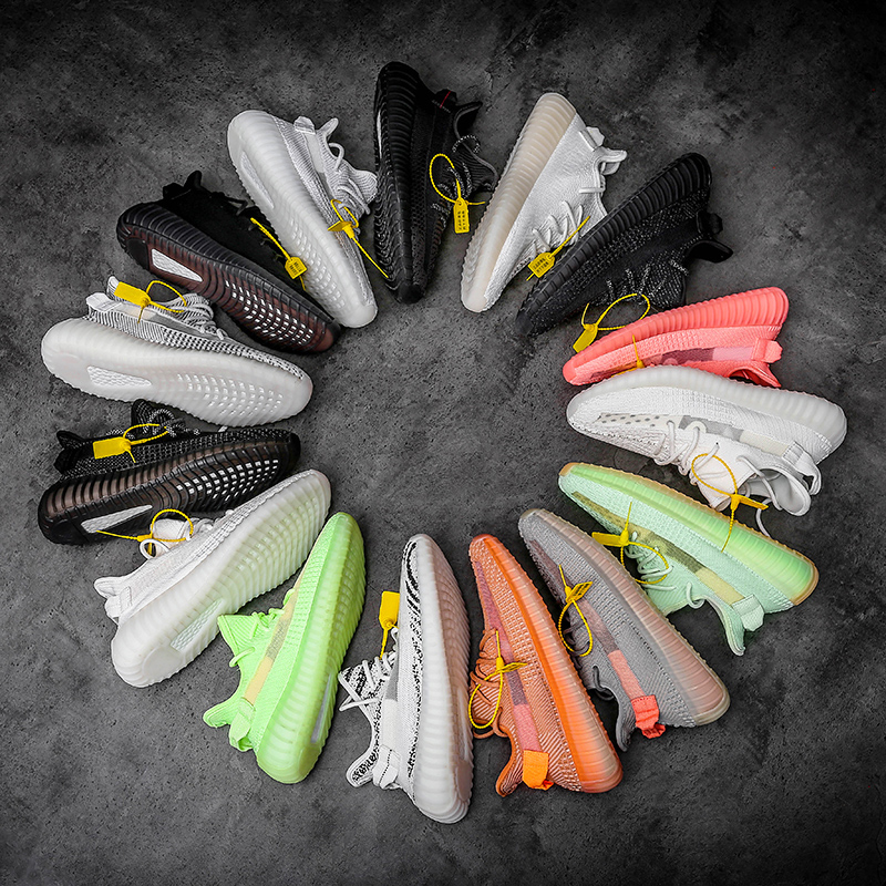 Высококачественные дышащие Светоотражающие кроссовки Yeezy 350 V2 для мужчин и женщин, легкая спортивная обувь для бега