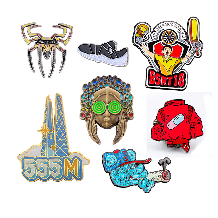 Bulk Cheap Metal Soft Enamel Gold Lapel Pins Logo Hollow Custom Type Pin Badge Best Souvenir Choice