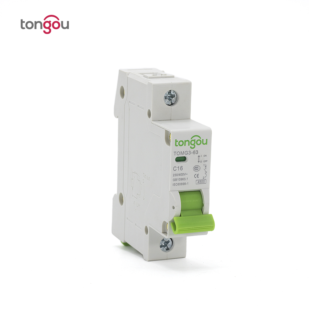 Tongou Мини автомат защити цепи 1 P 220v 230v однофазный TOMG3-63 16A переменного тока выключатель миниатюрный автоматический Выключатель Электрический 1 полюс
