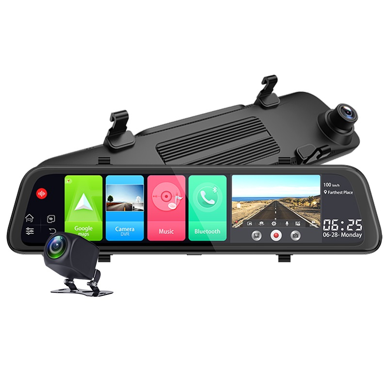 Автомобильный видеорегистратор, 4G, 12 дюймов, двойной объектив, Android 8,1, ADAS, 1080P, GPS-навигация, зеркало заднего вида