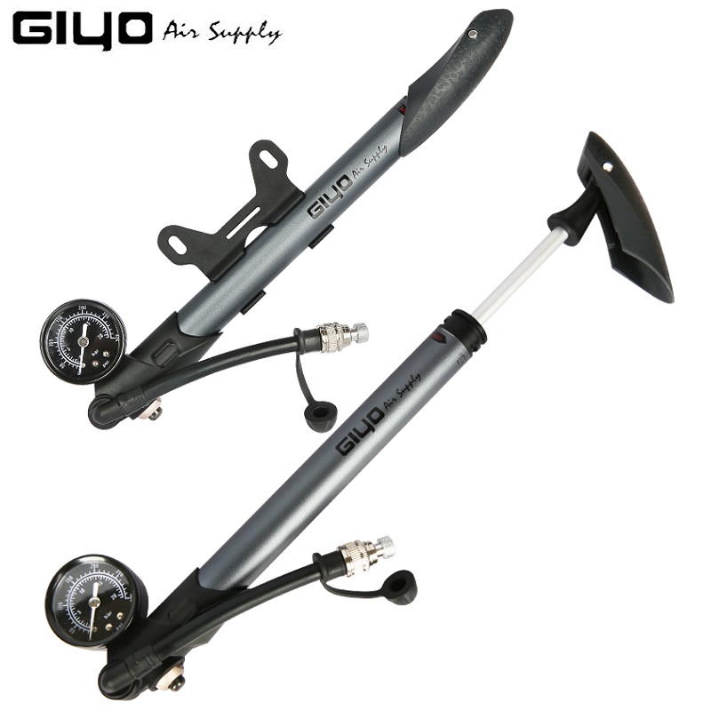 GIYO GS-41P черный/титановый алюминиевый сплав резина 300Psi велосипед Подвеска шины насос с Psi манометром