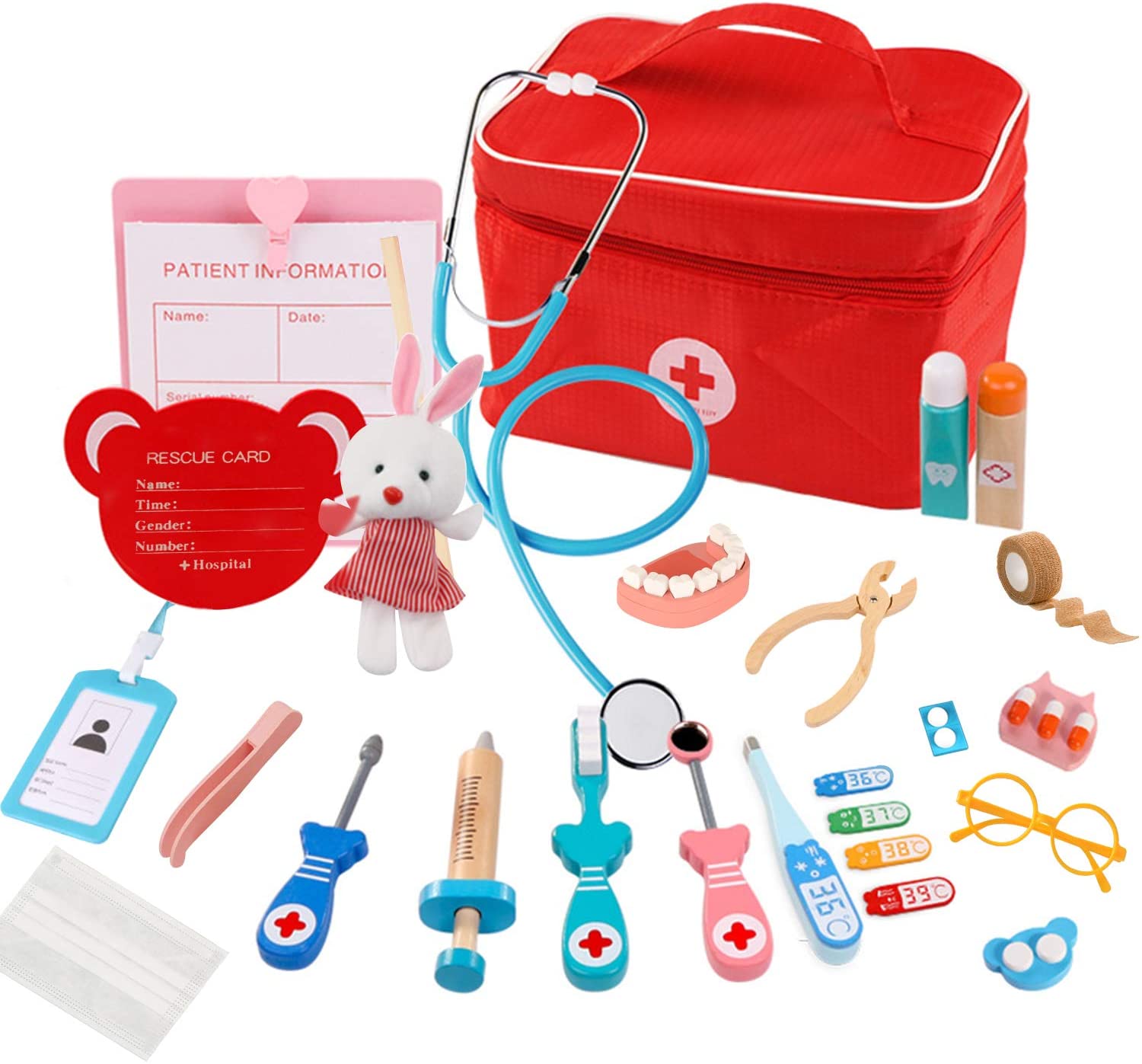 plastic&wooden Toys Pretend Play Doctor Set Nurse Injection Medical Kit Role Play Classic Toys Simulation Doctor Toy