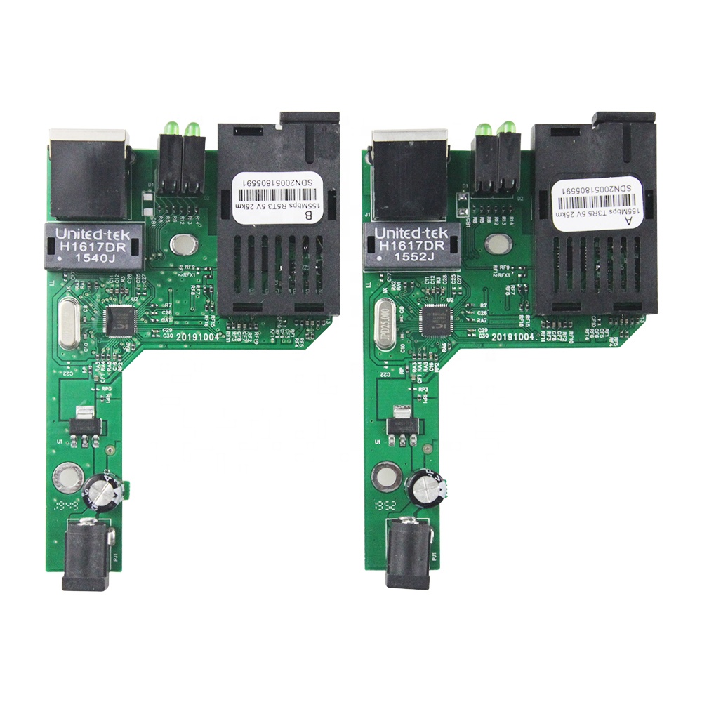 10/100M Fast Ethernet Switch 20KM Fiber Optical Media Converter Single Mode Fiber Port PCB Board