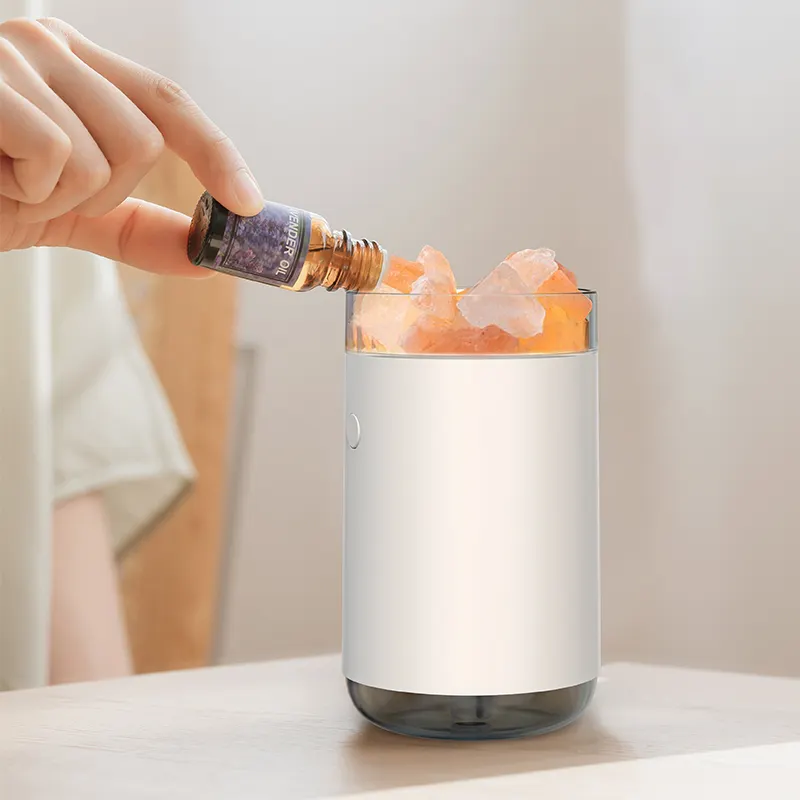 Portable Gift Crystal Aromatherapy Salt Lamp Humidifier Mini USB Aroma Essential Oil Diffuser H2O Air Humidifier