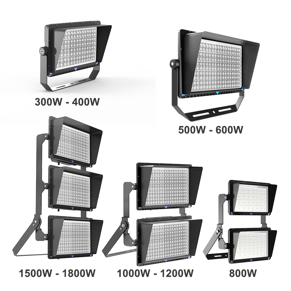 Professional 150lm/W LED Sport Flood Light 1000W 1200W 1500W Football Stadium Moduler High Mast LED Flood Light IP66