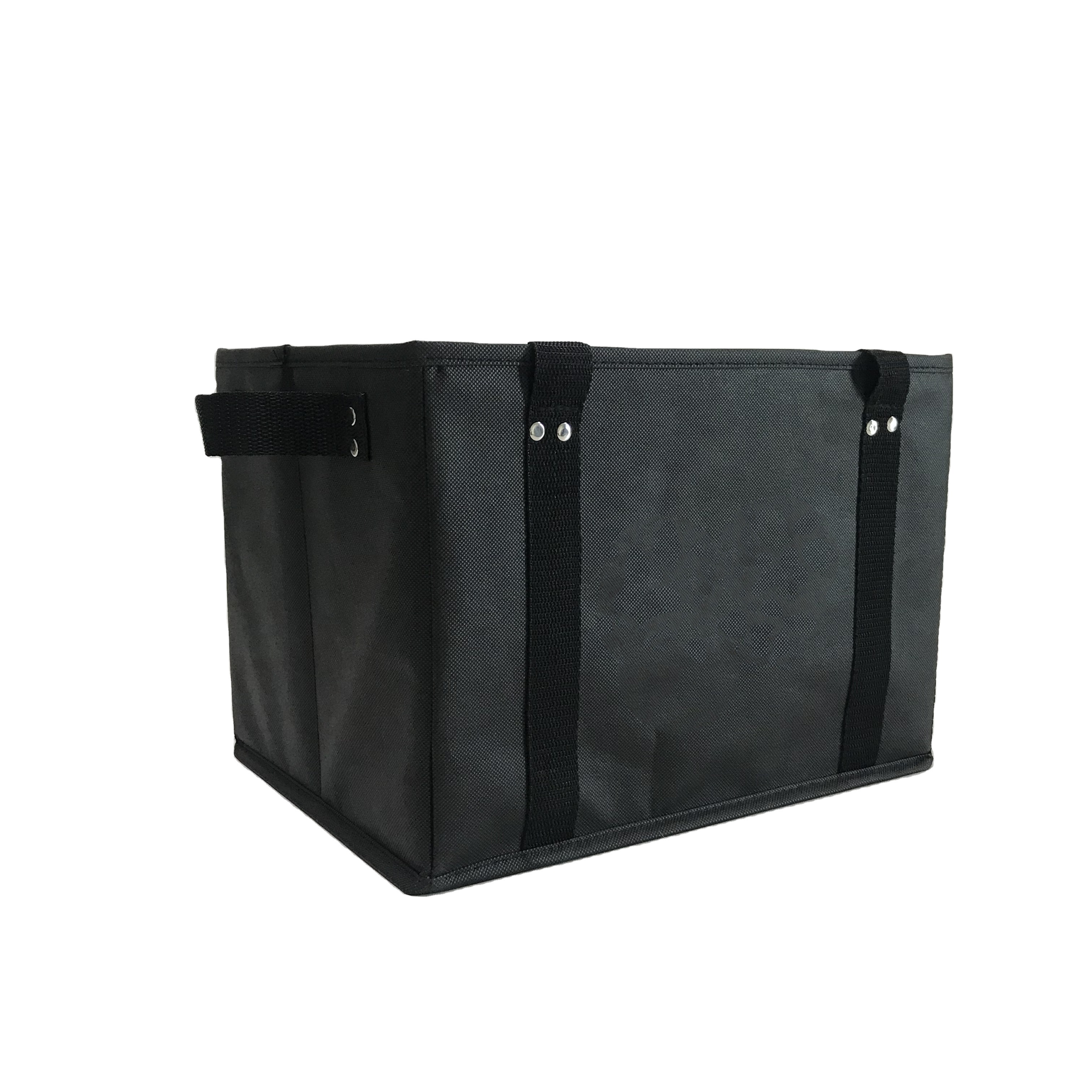 Reusable Grocery non woven Bags, Sturdy and Foldable, Collapsible Shopping Bags with Straps and Handles.Large Storage Bins