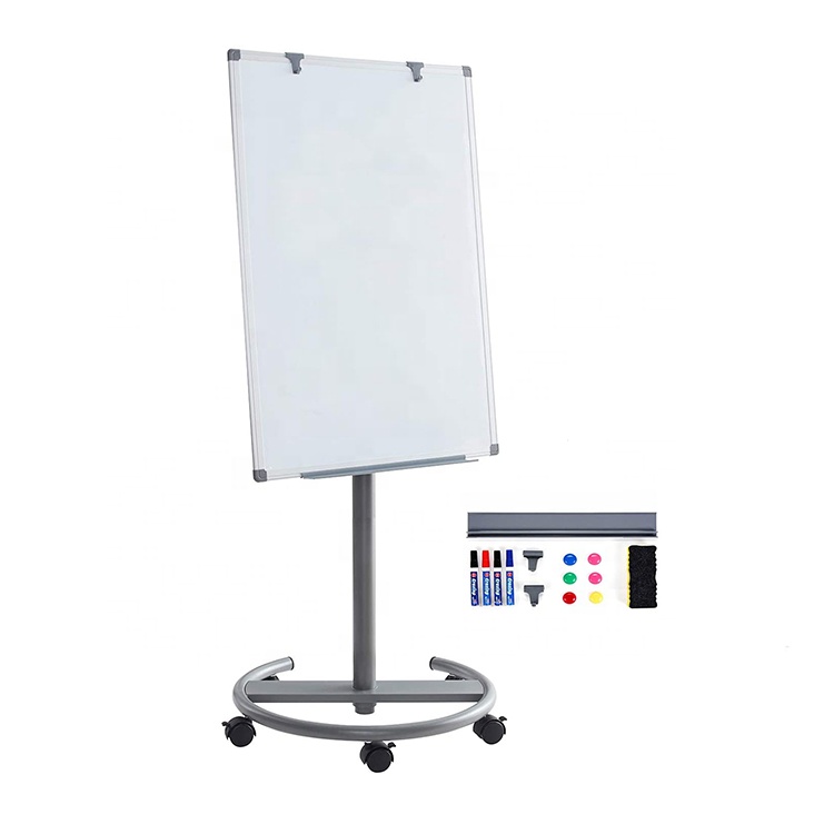 36x24 inches mobile whiteboard flipchart easel height adjustable dry erase magnetic white board flip chart stand with roller