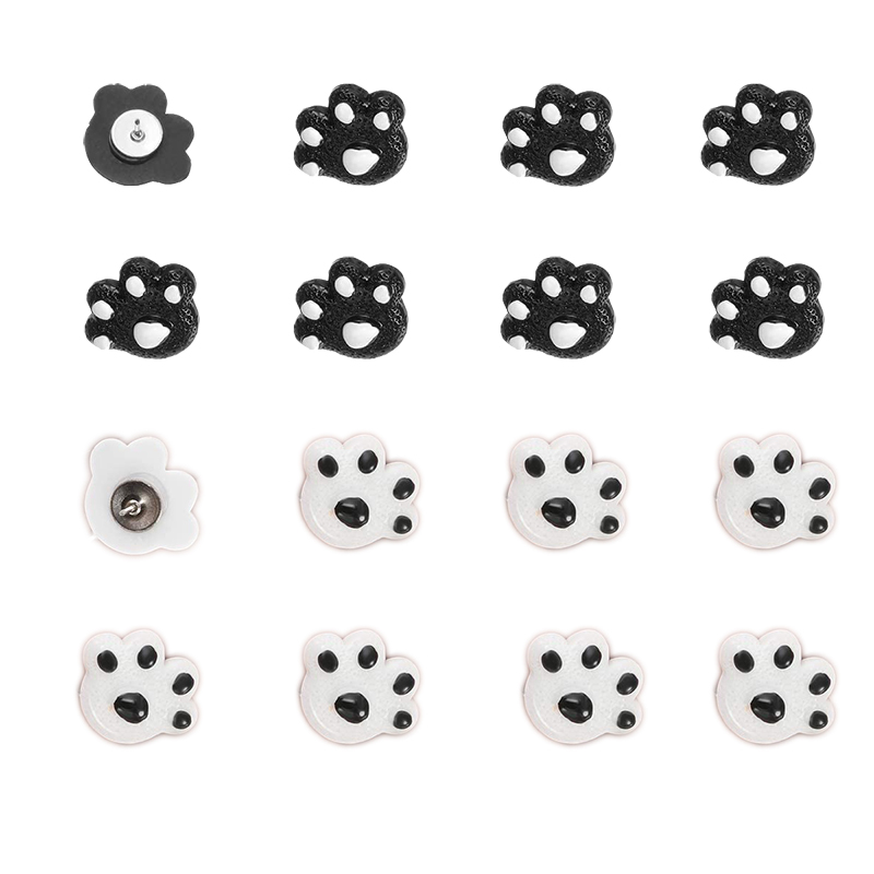 Amazon Hot Selling Creative Paw Print Push Pin Black And White Bear Paw Resin Push pin Office School Supplies