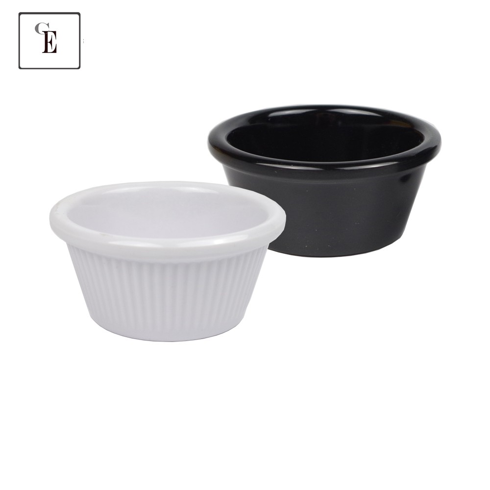 Небьющаяся меламиновая маленькая черная рекламная чаша Ramekin для закусок