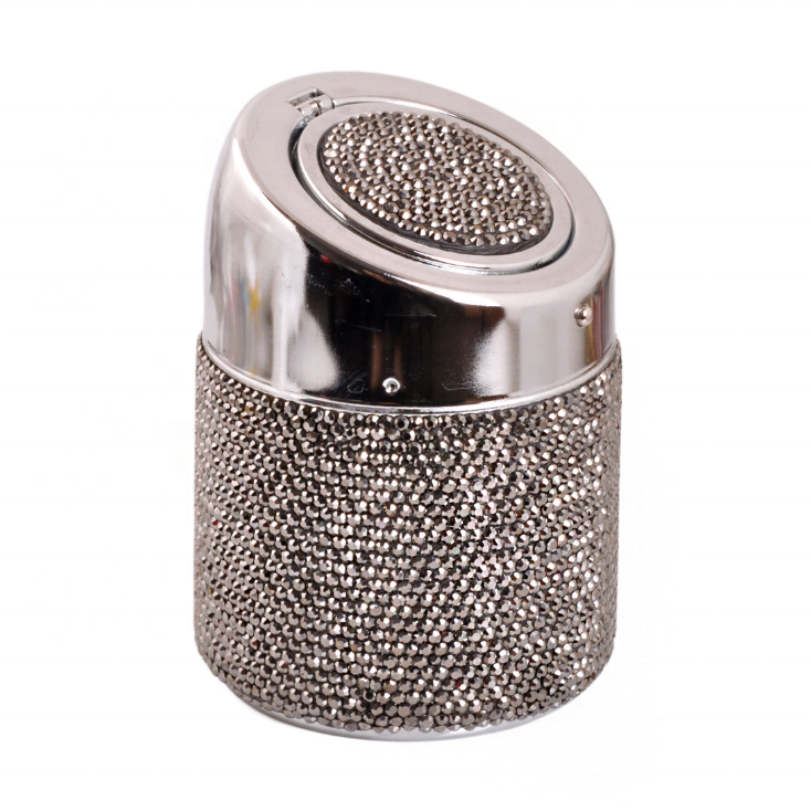 High Quality Crystal Rhinestones Car Ashtray Cup Holder Metal Diamond Ashtrays