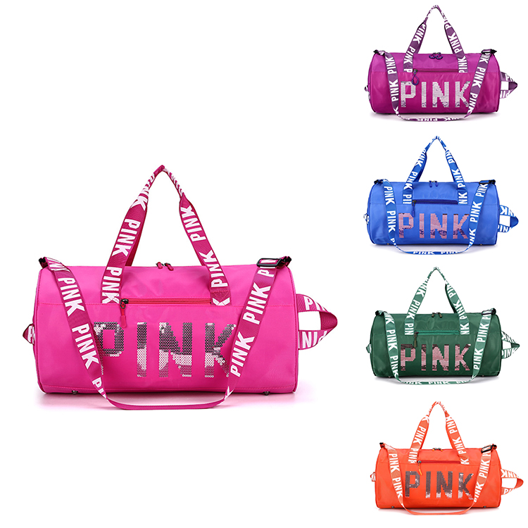 2021 Hot Selling Travelling Custom Duffle Bag For Girls Custom Pink Gym Duffle Bag